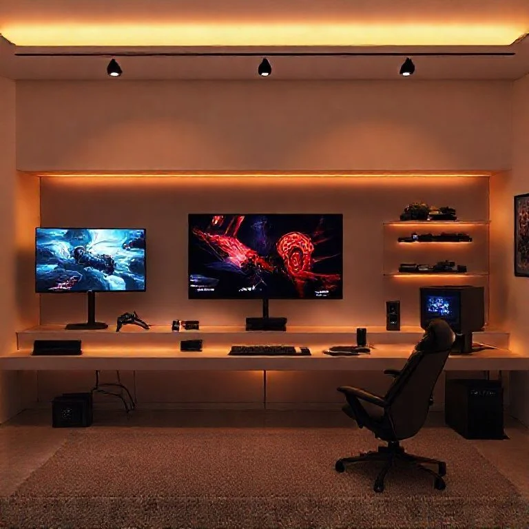 Abstract alien landscape with bioluminescent flora