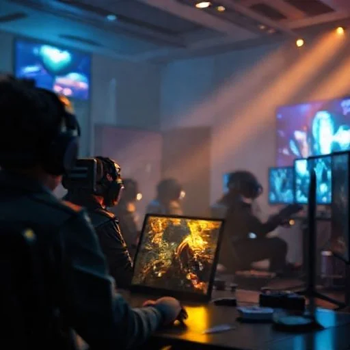 Vast, atmospheric shot of an unexplored alien cavern with ancient ruins